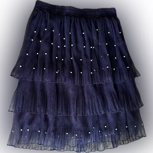 Cute formal pearl skirt navy